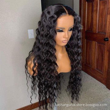 Uniky Deep Wave 13*4 Lace Front Human Hair Wigs 30 Inch Raw Virgin 13*6 150 180 Density Lace Closure Brazilian Wig
